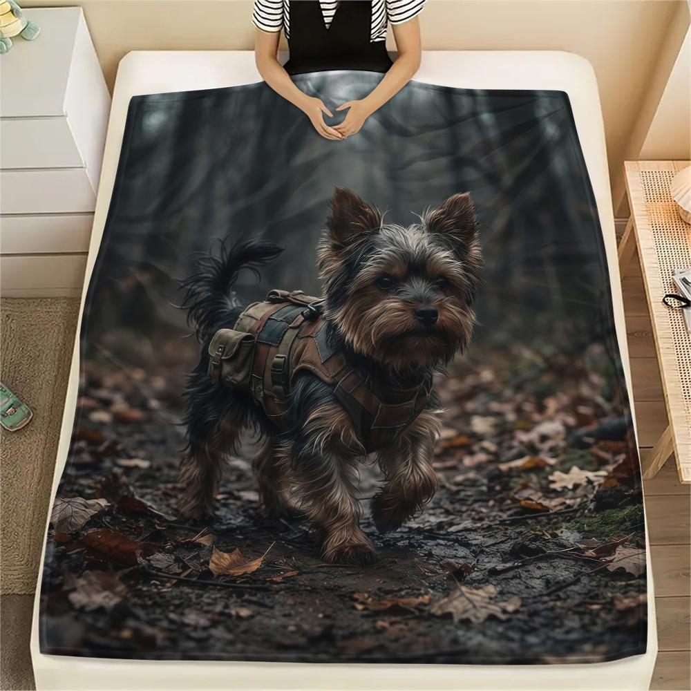 Hiking Animals Print Flannel Blanket,High Quality Comfortable for All Seasons,Home Decor,Warmth and Comfort,Perfect for Christmas Gifts