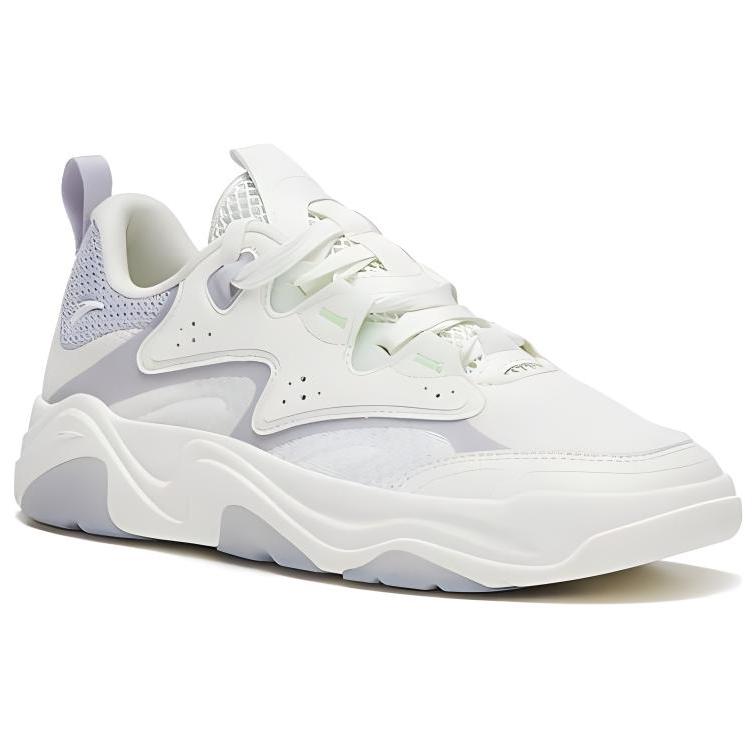 Anta Afterwave 3.0 Comfortable Casual Non-Slip Wear-Resistant Low-Top Skate Shoes Women Sneaker White Purple 122328052-3