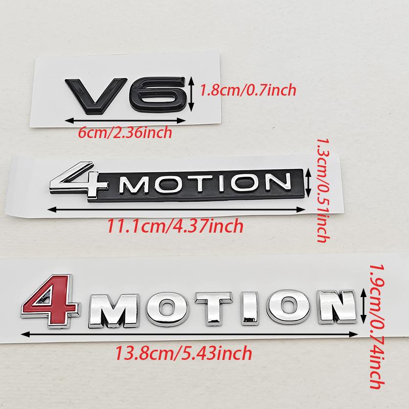 3D ABS Car Letters Logo 4Motion V6 Rear Trunk Badge Emblem Sticker Decals For VW Tayron Golf MK4 5 Tiguan 4MOTION V6 Accessories zf2