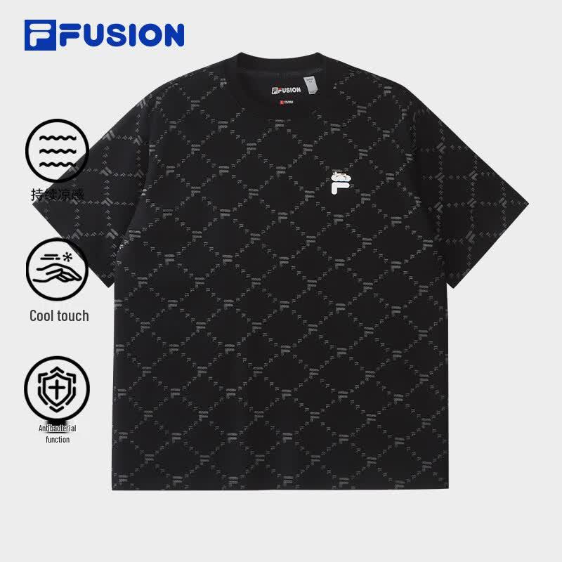 FILA FUSION Couple's Monogram Striped T-Shirt