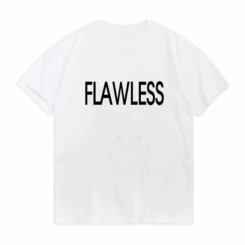 Hohe Qualität 100% Baumwolle Flawless brief Drucken T Shirt Frauen Oansatz Harajuku Streetwear Hoodies Pop Y2k Tops