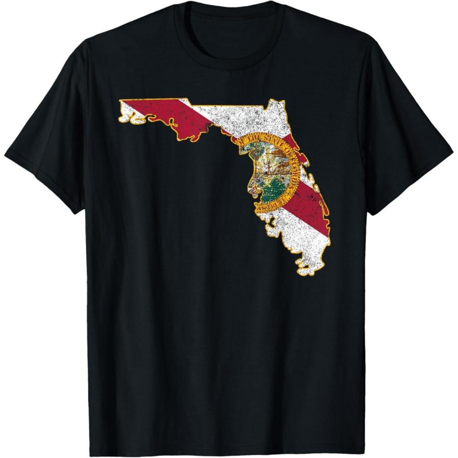 Florida Shirt_ State T-Shirt With Florida Shape Flag T-Shirt S