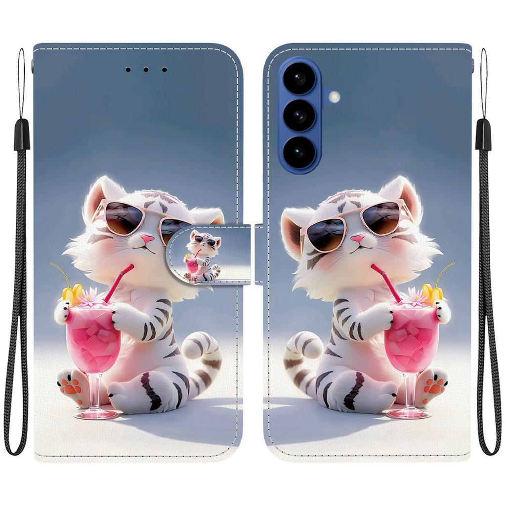 For Samsung Galaxy A57 5G Case Pattern Printing Leather Flip Wallet Phone Cover with Lanyard