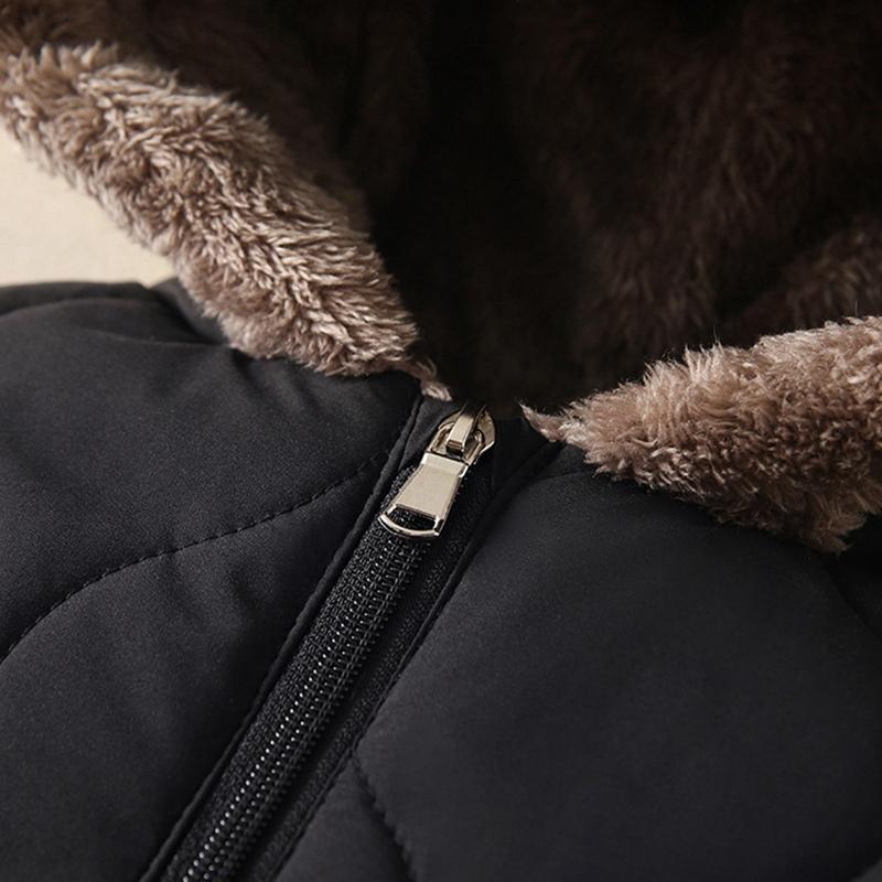 Batole Dětský Zimní Teplý Kombinéza s Kapucí Bavlna Peří Zip Body