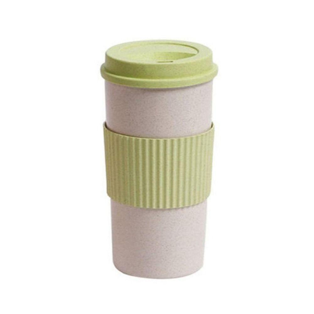 Picknick Outdoor mit Deckel Kreativer Tragbarer Weizenstroh Teebecher Trinkgeschirr Tumbler Tasse Kaffeetasse