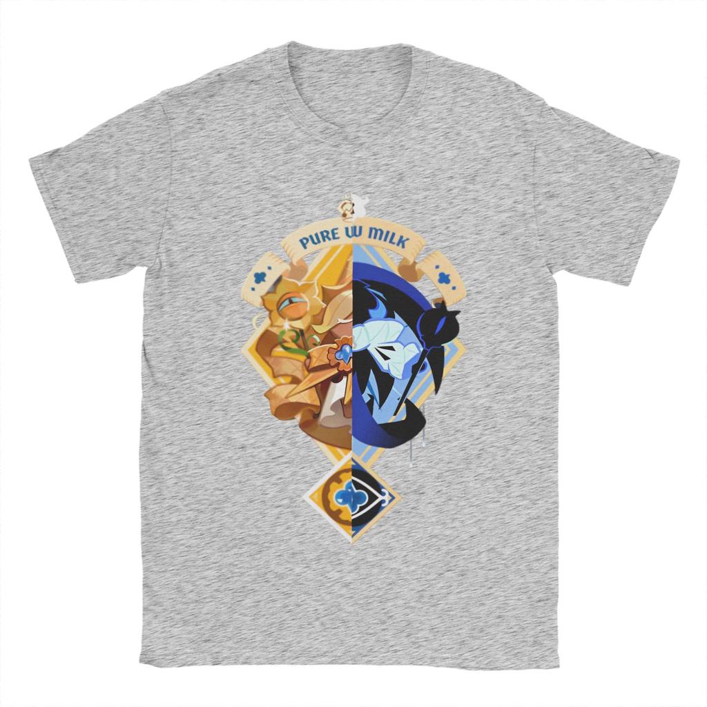 Shadow Milk Cookie TShirt for Men Cookie Run Kingdom Awesome Pure Cotton Tees Crewneck Short Sleeve T Shirts Clothing