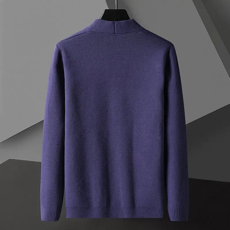Spring Autumn Men's Slim Fit Knit Cardigans Solid Color Fashion Casual Knitted Sweatercoat Men Warm Korean Style Cardigan Jacket