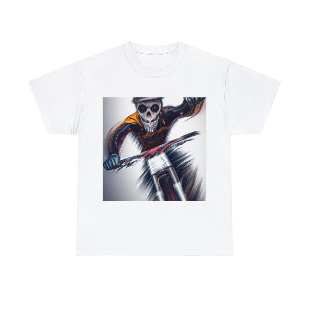 

Mountain Biker Adult Unisex T Shirt Art Cyclist Bicycle Outdoors Skeleton Skull 5XL різнокольоровий