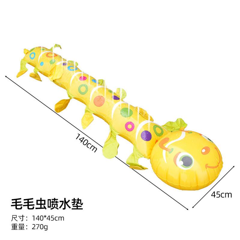 Summer Outdoor Water Play Mat PVC Inflatable Caterpillar Sprinkler Mat Garden Party Interactive Water Splash Pad Kids Water Fun Toy