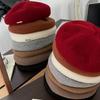 Korean Style Retro Wool Felt Beret - Autumn/Winter Women's Solid Color Painter Hat