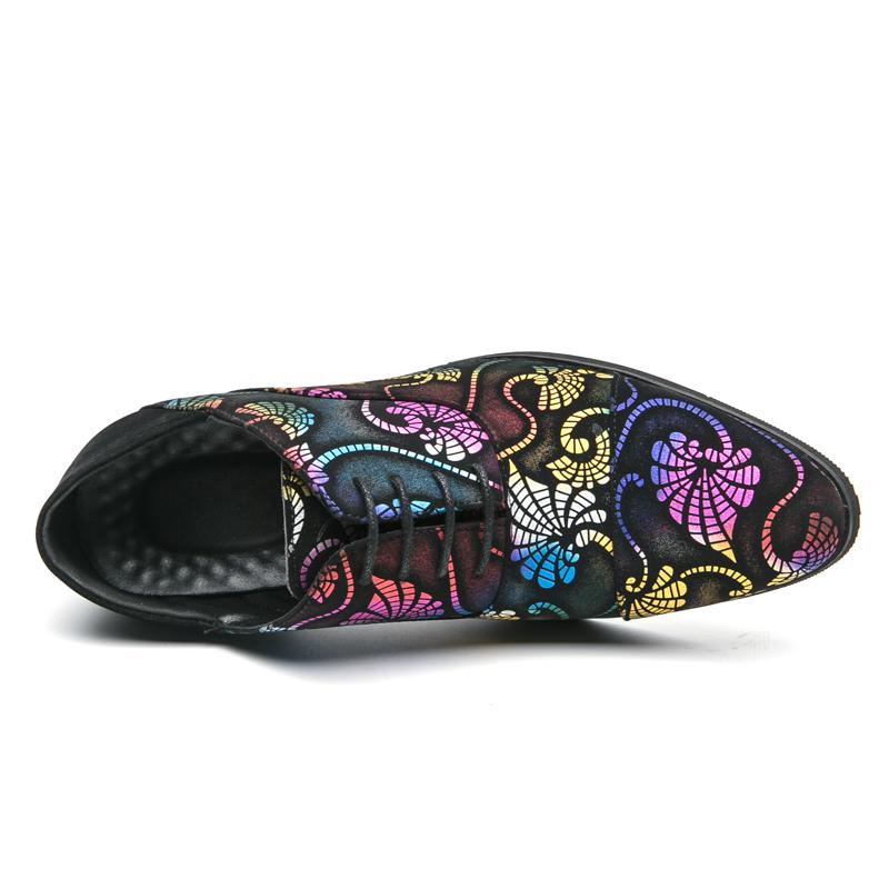 Fashion Men's Casual Leather Shoes New Plus Size Fashionable High Heel Business Class Shoes Rubber Sole Polyamide Lining Adult Shoes