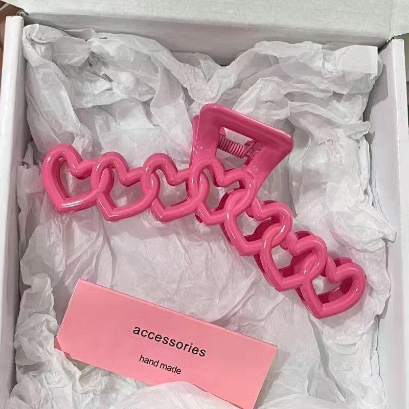 1pc Advanced Love Acrylic Large Grip Clip Hairpin with Simple Design, High Hair Volume, and Multiple Grips
