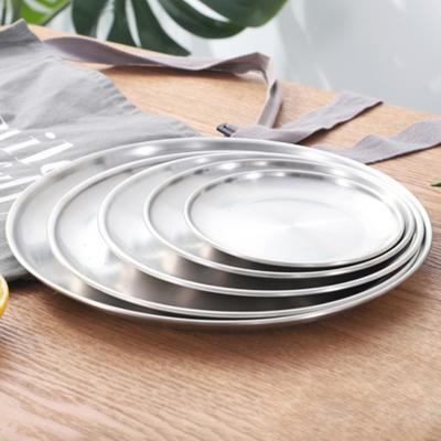 Cleaner Products Mattierter runder Speiseteller aus Edelstahl, Geschirr, Dessert, Pizzateller, Obsttablett