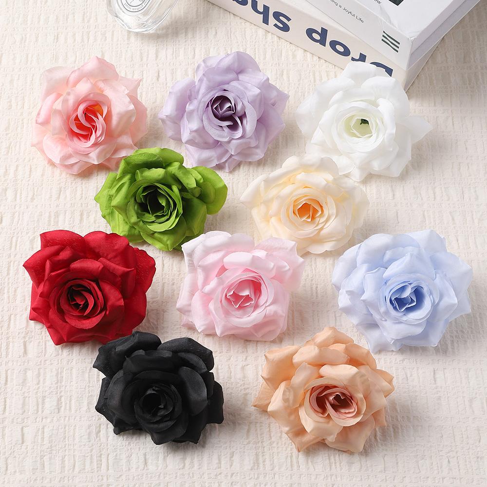 Rose Hair Accessory 9cm Artificial Flower Hair Clip Flower Brooch Bride's Headwear for Party Garden Home Decoration Wedding Deco