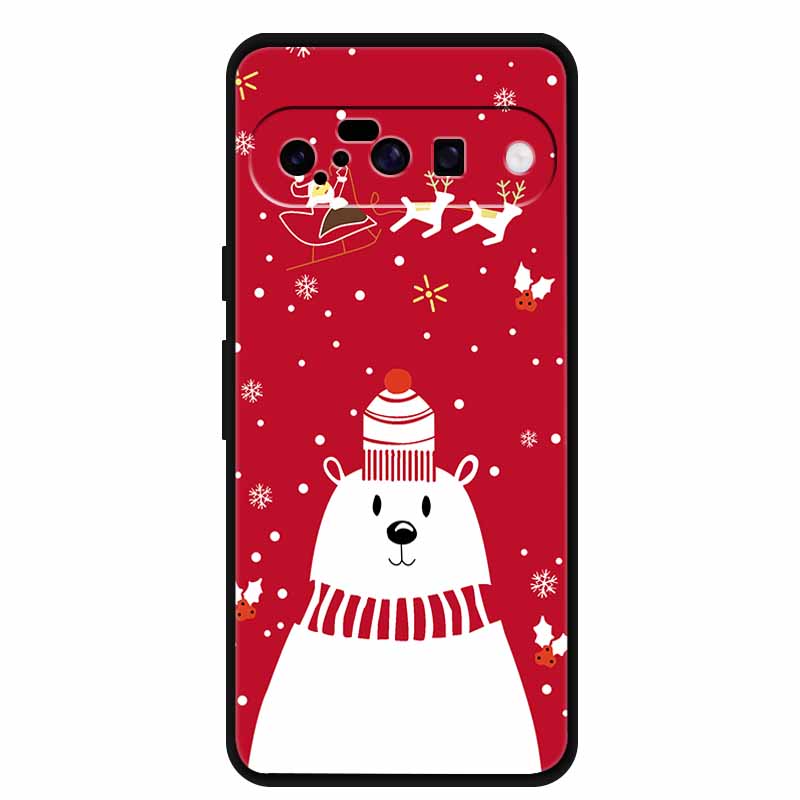 Christmas Phone Cases For Google Pixel 10 Case Silicone Soft Black Cover Christmas Tree for Pixel 10 Pro / 10 Pro XL Back Cover