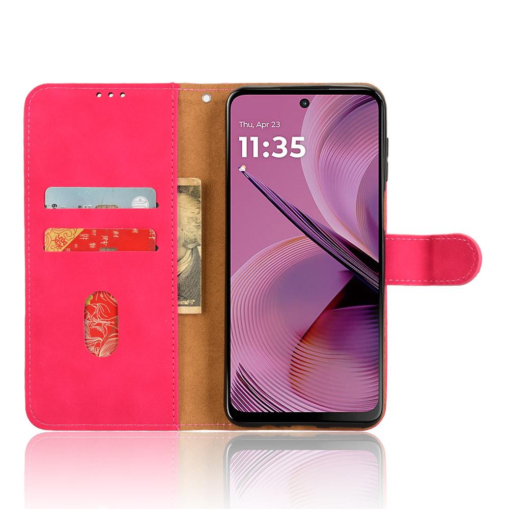 For Motorola Moto G55 5G Leather Case Skin-Feel Anti-Drop Wallet Flip Phone Cover