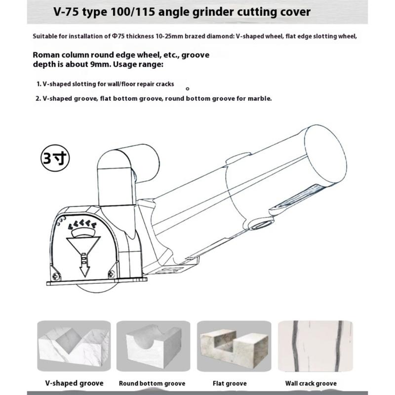 Cutting Dust Shroud for Angle Grinder Grinder Dust Shroud Adjustable Vacuum Cleaner for Wood Concrete Wall Stone
