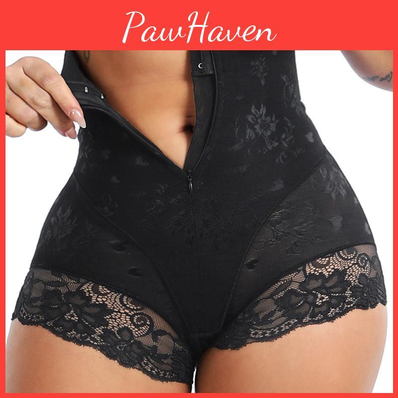 Guaine Pizzo Guaina Pantaloncino Body Shaper Sexy con Zip Doppia Controllo Pantaloncini Shapewear Donna Sexy Fascia Vita in Pizzo