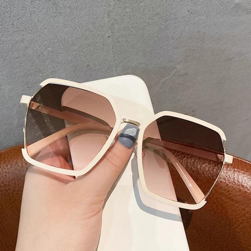 New Large Frame Sunglasses Polygonal Outdoor Uv Protection Personalized Fashion Women Sun Glasses High-End Casual Glasses Uv400