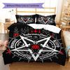 Satan Symbol Pattern Bedding,Quilt Set Quilt Cover Pillowcase Home Birthday Gift (1 * Duvet Cover + 2 * Pillowcase, Without Core)