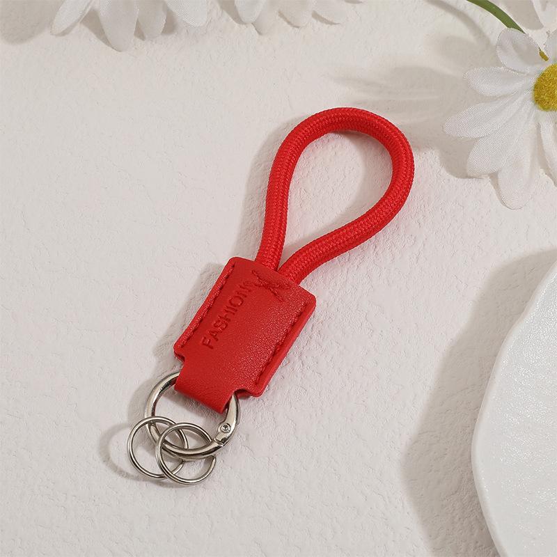 Handwoven Genuine Leather Keychain Pendant - Embossable Logo, High-Quality Lanyard, Anti-Loss Car Keychain.