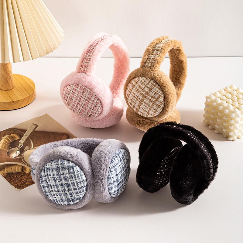 Orecchie da Animale Carine Morbide Paraorecchie Forma di Hamburger Accessori Abbigliamento Borsa Orsetto Peluche Paraorecchie Pieghevoli