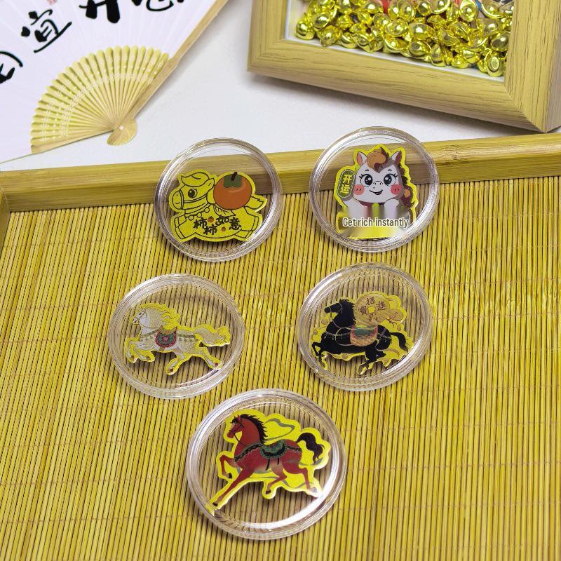 Year of the Horse 999 Pure Gold Cartoon Phone Sticker Series with Adhesive
