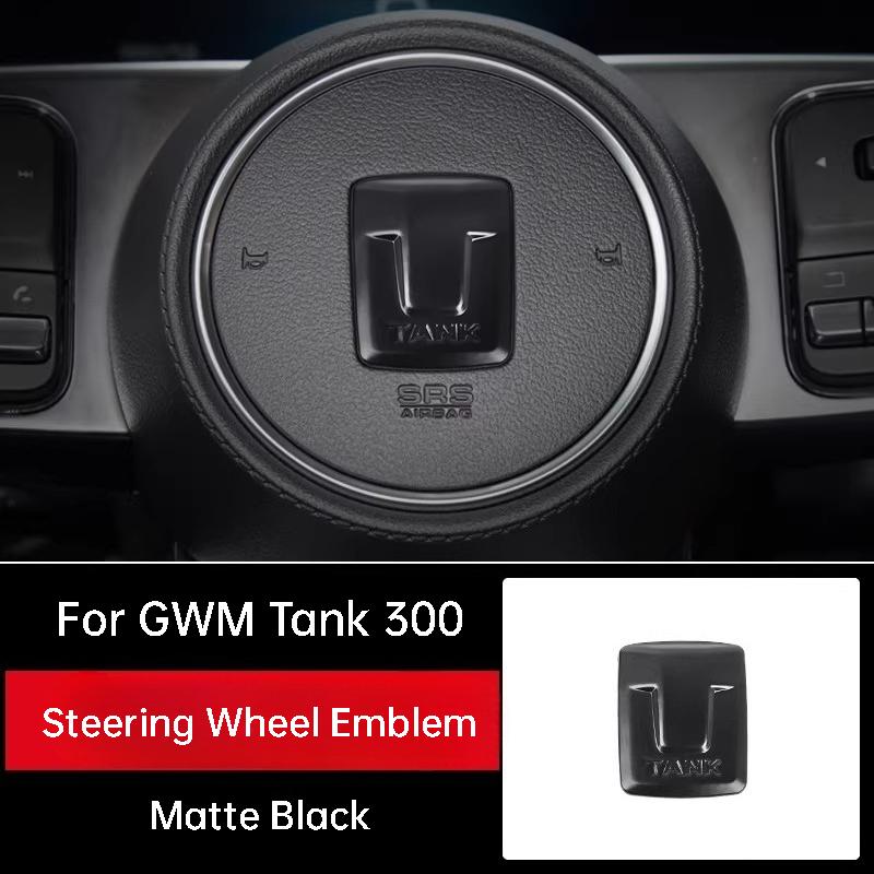 For GWM Tank 300 400 500 Car Front Emblem Sticker Wheel Hub Badges Steering Wheel Decoration Sticker Modification Accessories