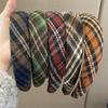 Academy Plaid Sponge Headband - Retro Korean & Japanese Style Hair Accessory.