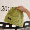 Couple Autumn and Winter Warm Knitted Hat Street Style Patch Wool Hat Women Korean Style Ins Versatile Autumn Ear Protection Hat
