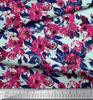 Soimoi Blue Poly Crepe Fabric Artistic Leaf & Floral Fabric Prints By Metre 42 Inch