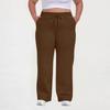 Women Plus Size Casual Loose Straight Leg Sweatpants with Pockets Drawstring Waist Relaxed Fit Lounge Trousers for Daily Wear