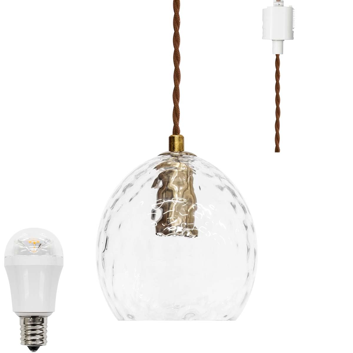 

ottostyle.jp Stylish Pendant Light with a Glass Shade that Looks Beautiful Even When Off, Twisted Cord [Ductrail Type], LED Bulb Included, Wide Beam