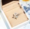 Sterling copper High Quality Niche Design Butterfly White Zircon Ring Women's Party Birthday Jewelry Gift