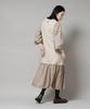 Nano Universe Ladder Lace Sleeve Dress with Mixed Size F Women's Material, Beige, 040, 673-5219315