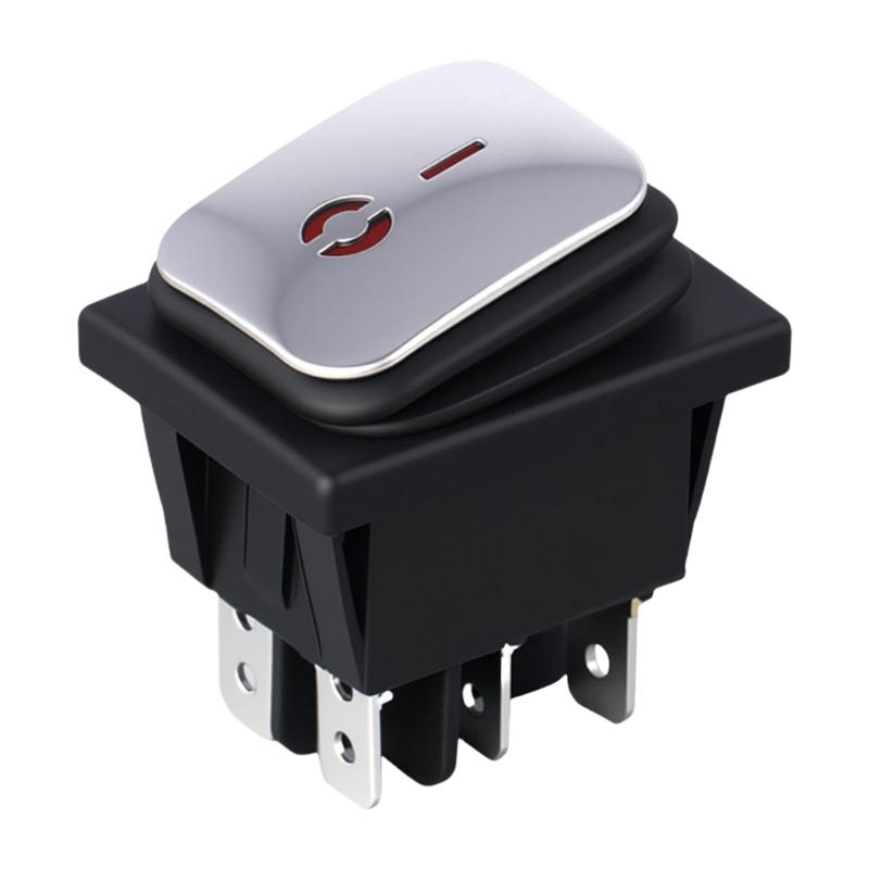 16A/220VMarine Boats Rocker Switches 6 Pin 2 Position Rocker Toggle Switches LED Light Rocker Switches for Car Boats красный