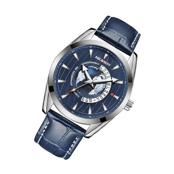 

Мужские кожаные наручные часы Baby Panda с подсветкой