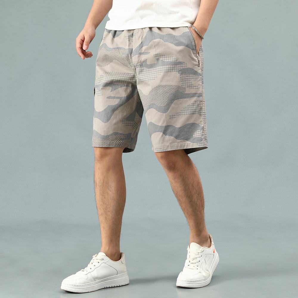 

Трендовые мужские камуфляжные повседневные летние спортивные шорты до середины бедра 2023 года, доступны большие размеры. 3XL светло-серый