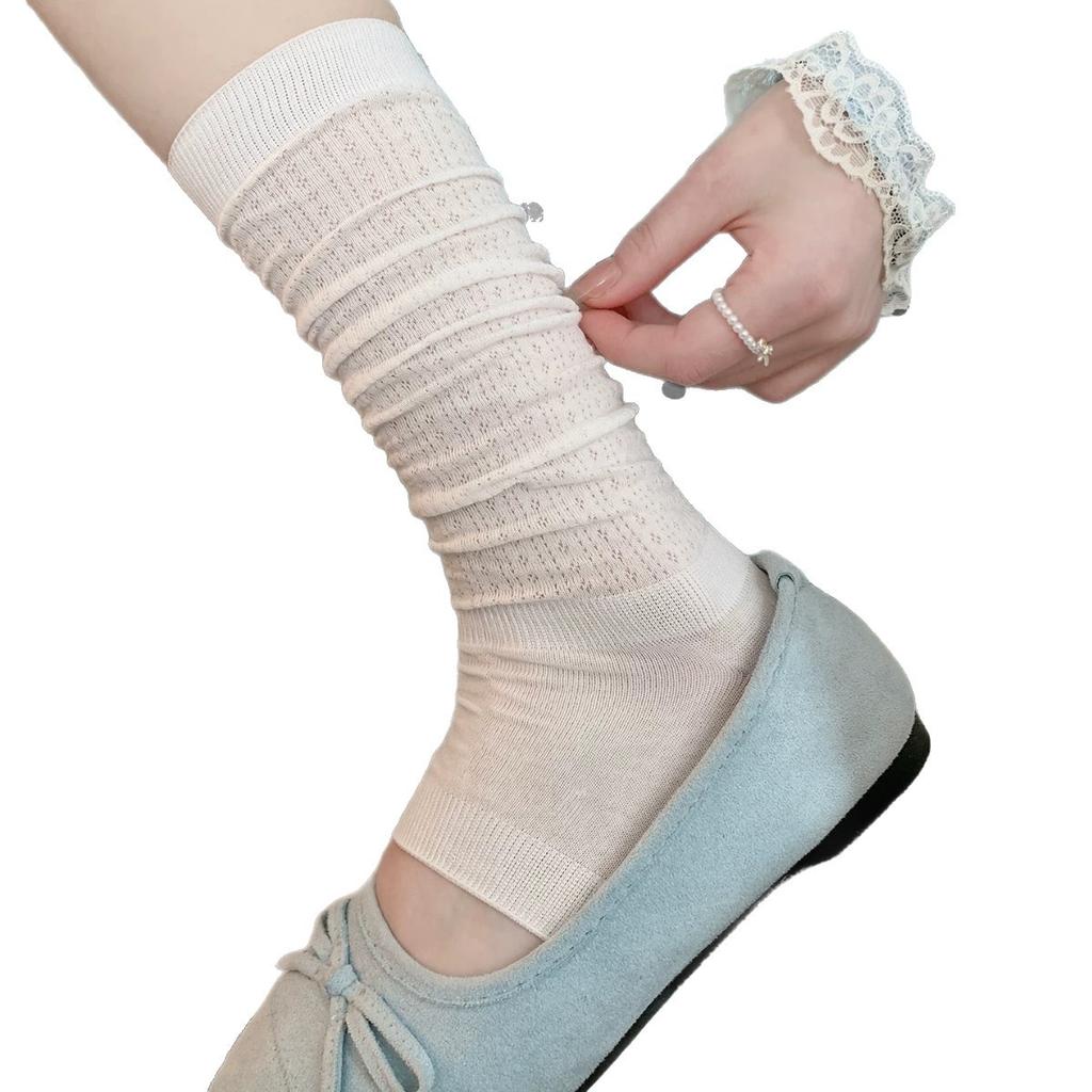 Summer Lightweight Stocking Stack Stockings Footed Leg Cover Ballet Style Long Socks Mesh Leg Stockings Pure Cotton Socks