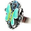 Les Trésors De Lily [G0164] - Bague Créateur 'Bouquet Fleury' turquoise