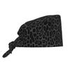 Cappellino da lavoro con stampa leopardo nero e ghepardo, Cuffia chirurgica con fascia antisudore, Unisex regolabile, Cappello da donna con lacci posteriori, Cappelli chirurgici da infermiere