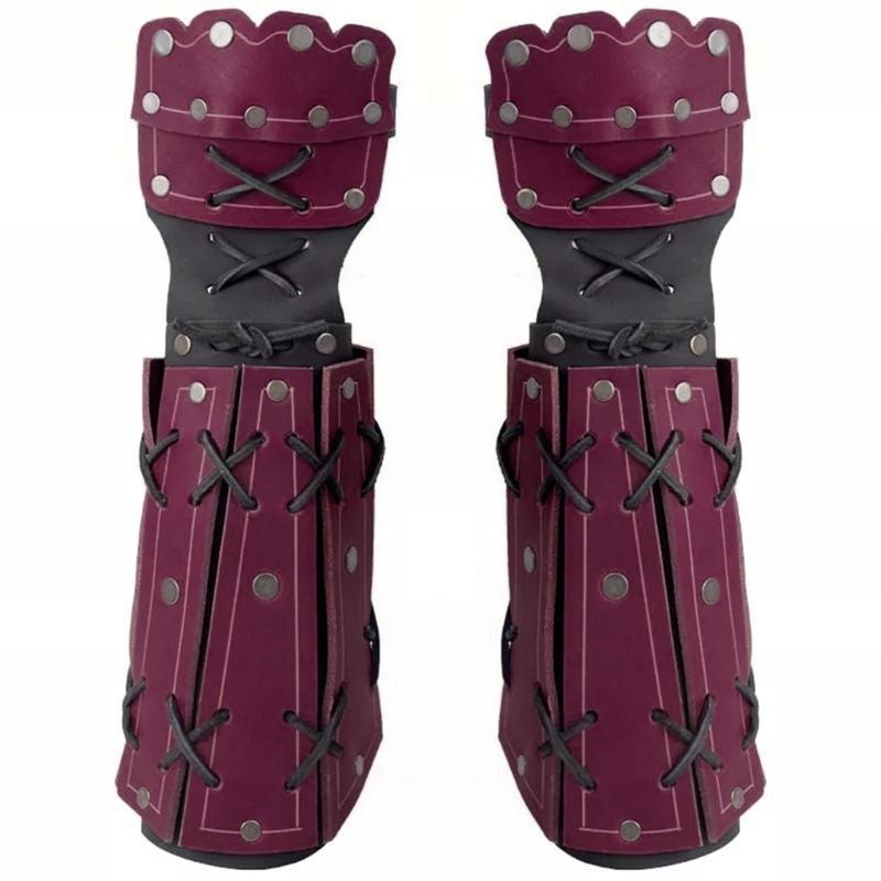 Kožená náramenní rukavice Středověká ochrana paže Kostým pro hraní rolí Nastavitelné nárameníky