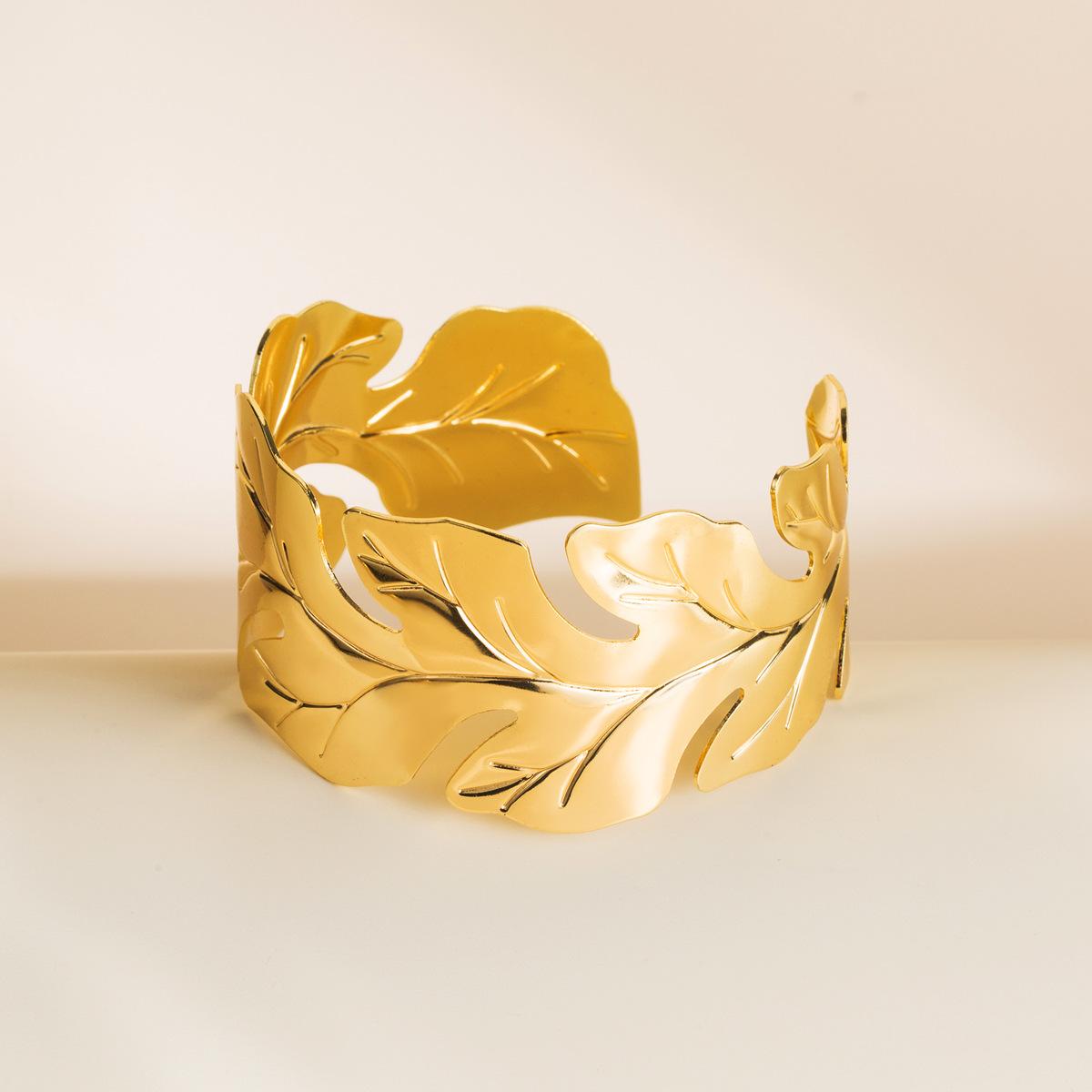 

Модный персонализированный браслет-лист для женщин-дам золотой