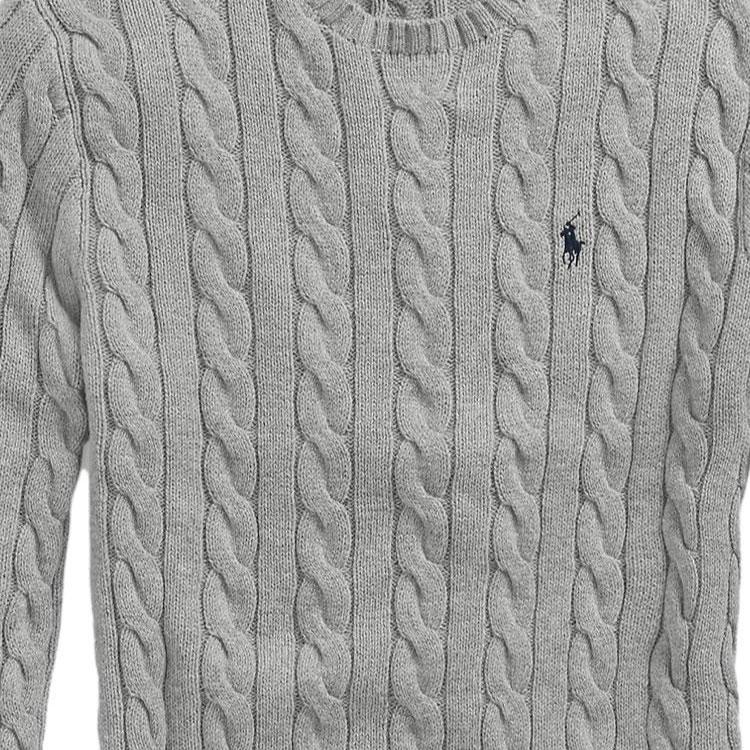 Polo Ralph Lauren Solid Comfortable Cable Knit Sweater Men sweater Gray 710775885-013