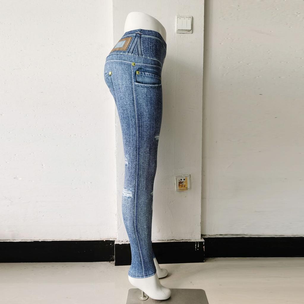 Drukowane spodnie do jogi dżinsowe sportowe fitness do biegania damskie spodnie dresowe