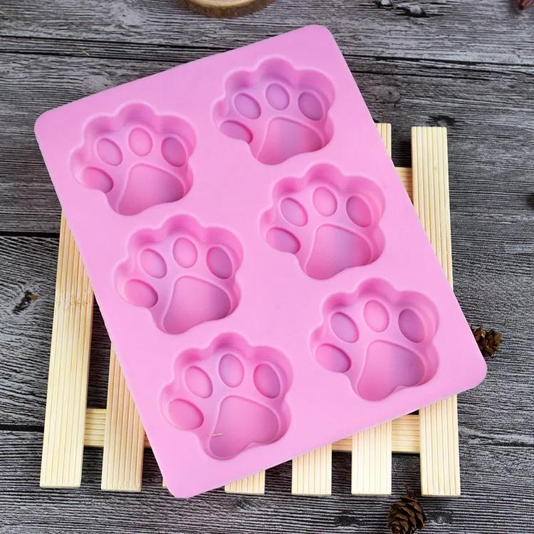 Sigel cake mould with dog footprints 6 cat paws manual soap mould High temperature resistant cake mould Cold soap making