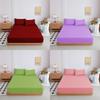Color Mattress Solid Protector Pillowcase Bedspread Set Home Textile Accessories