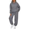 Conjunto de chándal para mujer, moda de otoño, sudaderas con capucha cálidas, dos piezas, sudaderas con capucha informales de gran tamaño y pantalones largos