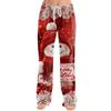 Damen Casual Hose mit Weihnachtsdruck ohne Taschen für Feiertags-Lounging und den Alltag