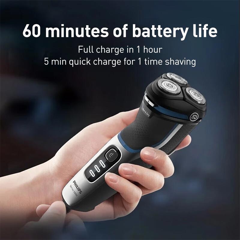 Philips Rasierer S3216/12 Elektrischer Rasierer Dynamischer Motor passt die Leistung automatisch an, um Ziepen zu reduzieren für eine komfortablere Rasur